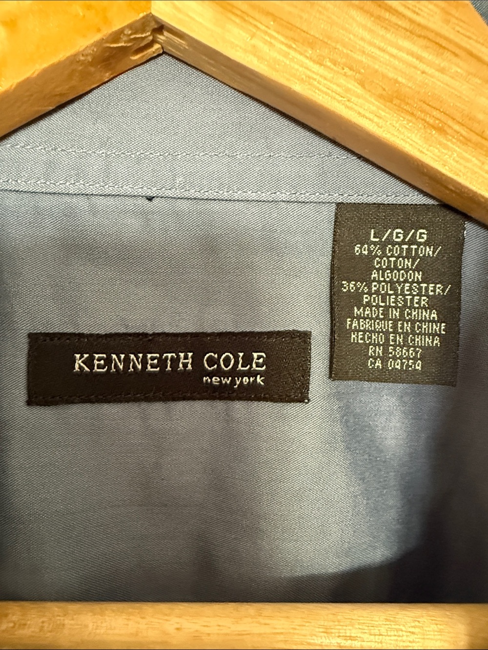 Kenneth Cole NY Men’s Blue Tonal Stripe Long-Sleeve Button-Up Shirt Size L Work - Picture 4 of 8
